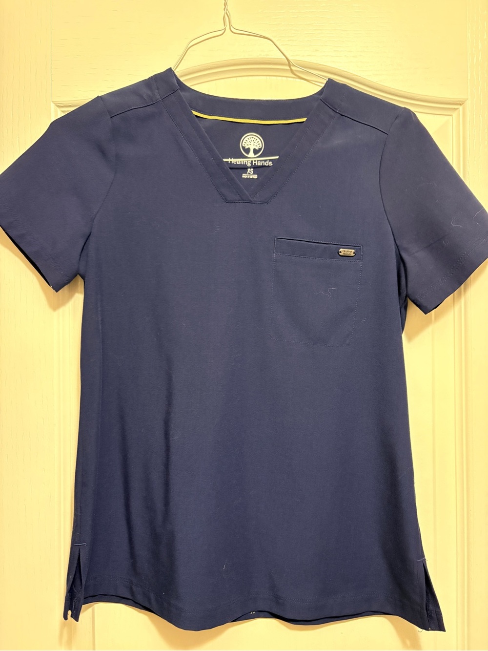 Healing Hands Navy V-Neck Medical Scrub Top